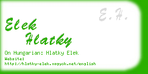 elek hlatky business card